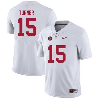 NCAA Men's Alabama Crimson Tide #15 Dallas Turner Stitched College 2021 Nike Authentic White Football Jersey BT17X38YQ